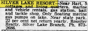 Silver Lake Resort - June 1968 Ad (newer photo)